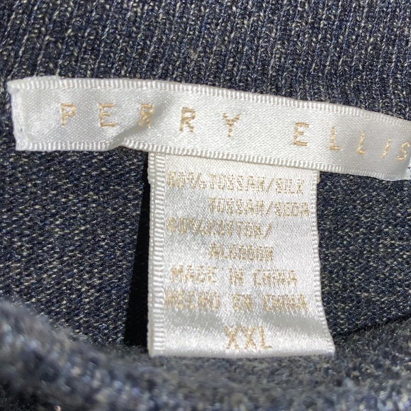 Perry Ellis silk / cotton blend sweater Sz XXL long sleeve pullover vintage - Picture 3 of 5